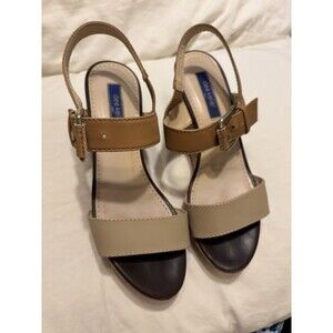 DeeKeller Platform Sandal Women’s Size 7.5M, Tan And Brown
